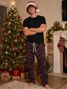 NWOT Festive Candy Cane Men's Lounge PJ Pants Size XXL